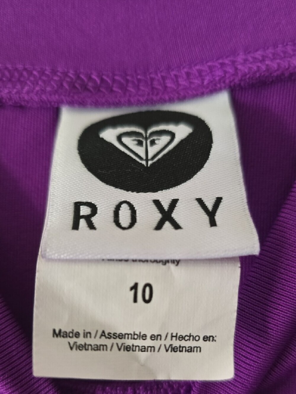 Roxy Purple Rash Guard Size 10 - Picture 3 of 4